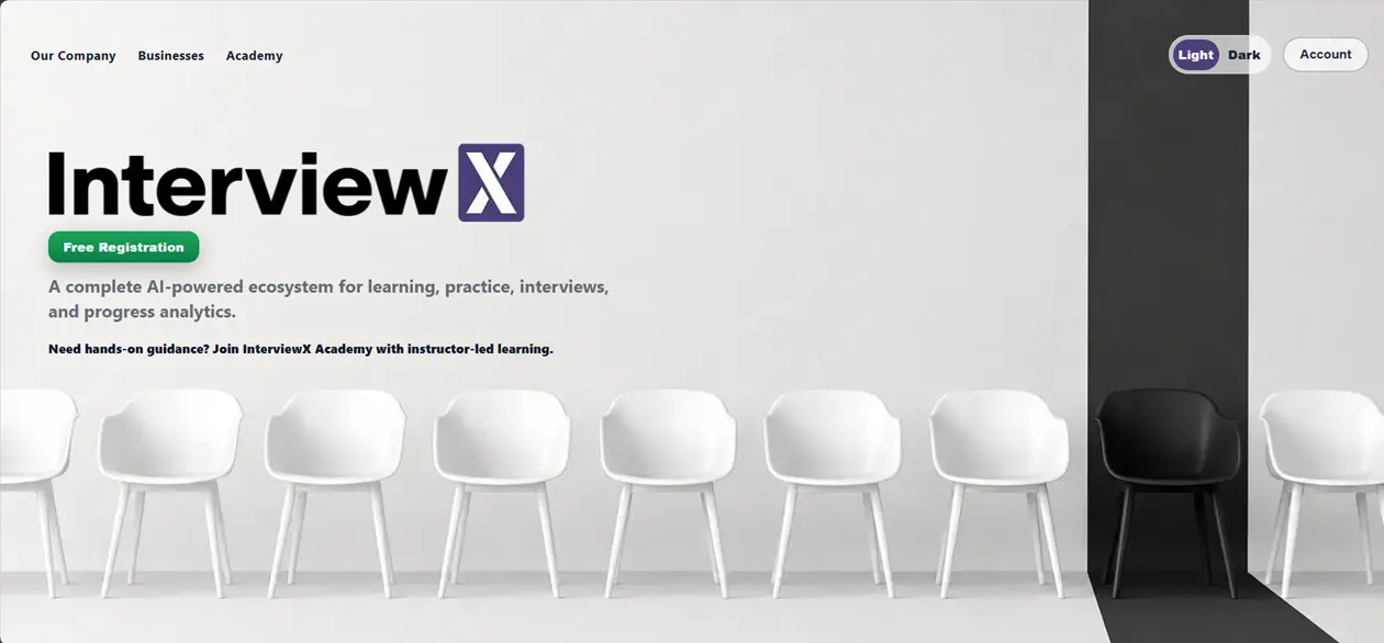 InterviewX landing page